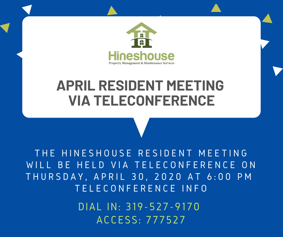 April Resident Meeting Information - Hinesville Housing Authority